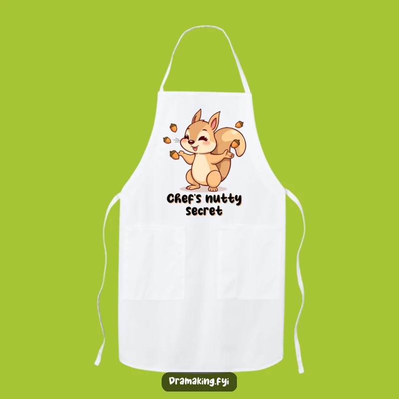 Funny Squirrel Acorn Apron: Dramatic Character Wear for Kitchen Hoarders