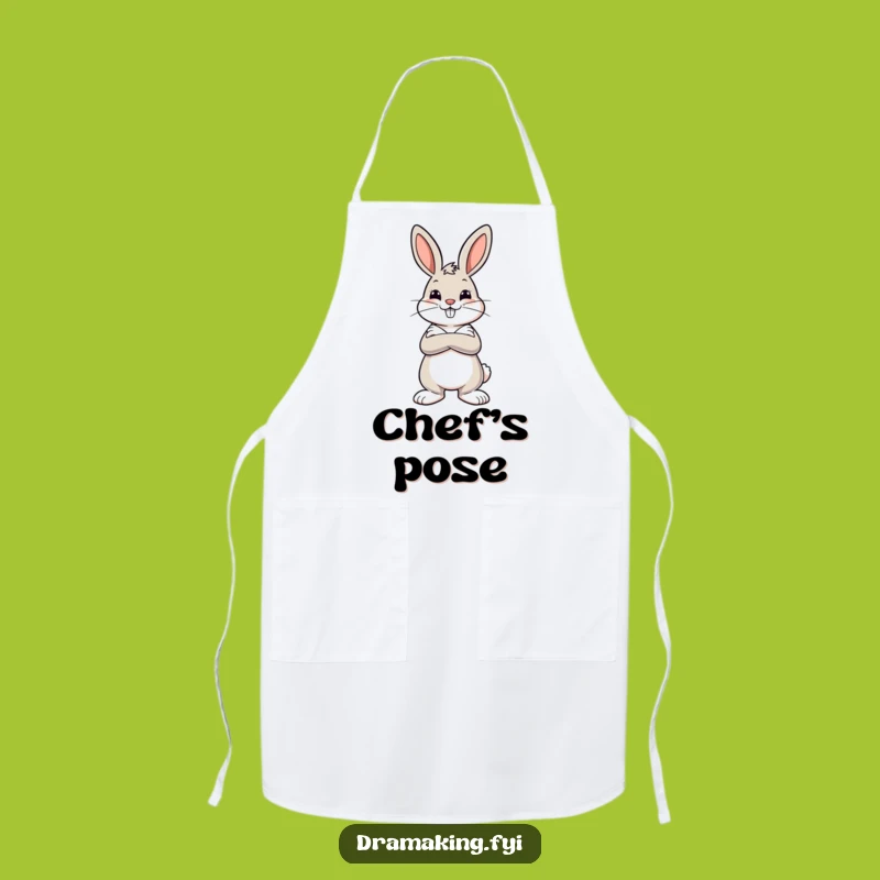 Funny Dramatic Bunny Apron: Cook with Confidence and Flair