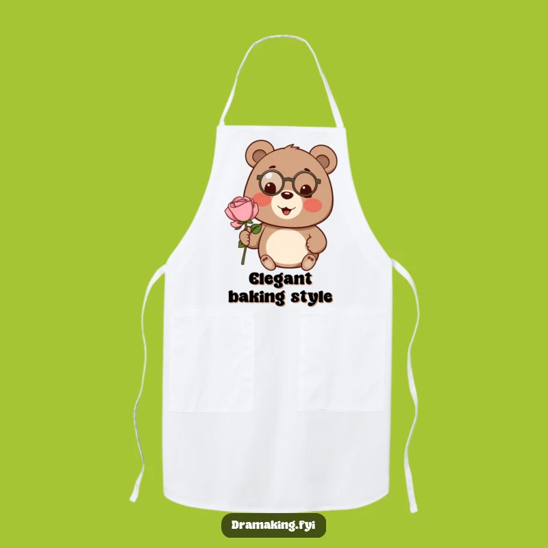Funny Bear Monocle Apron - Cook with Gentlemanly Flair Gift!