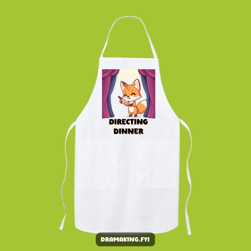 Funny Fox Stage Director Apron: Direct Meals with Funny Flair!