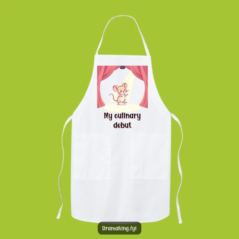 Funny Mouse Stage Apron: Timid Performer Kitchen Spotlight Chef Gift