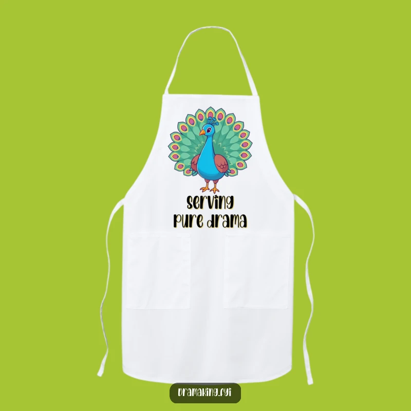 Funny Regal Peacock Chef Apron - Hilarious Bird Kitchen Wear, Perfect Funny Gift