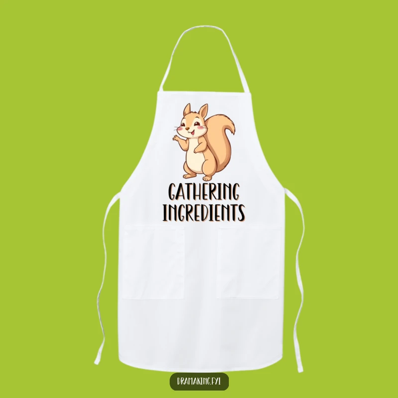 Funny Squirrel Pose Apron - Hilarious Fluffy Tail Chef Wear for Nutty Cooks
