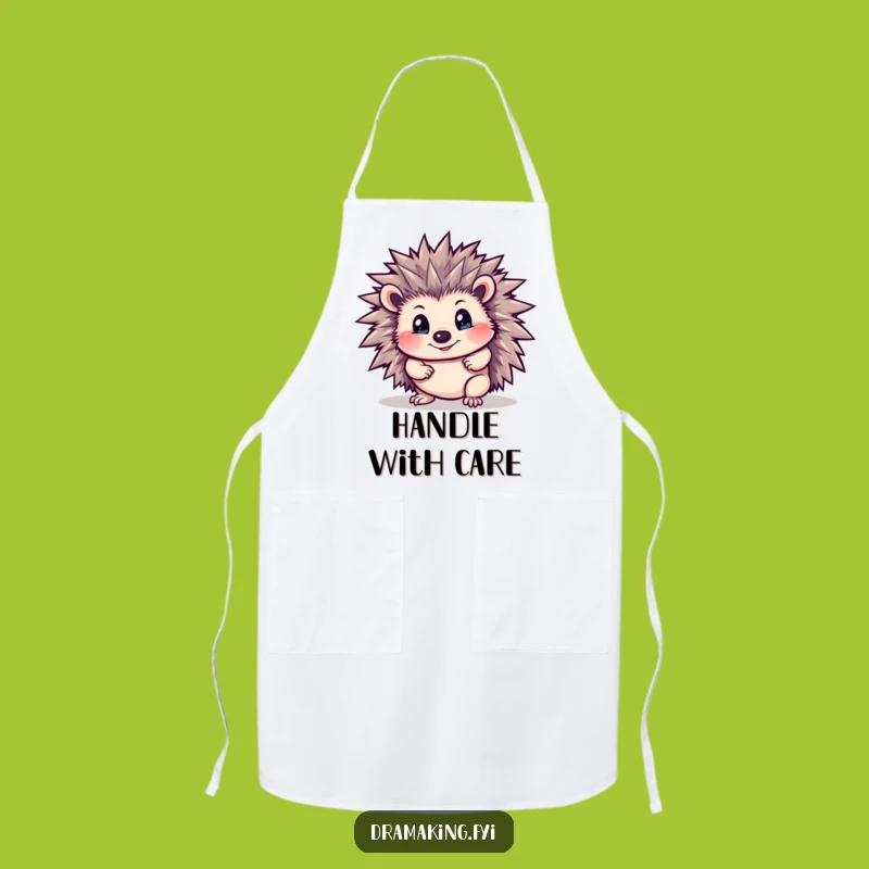 Funny Hedgehog Pose Apron: Cook with Fierceness in this Comedic Animal Kitchen Accessory