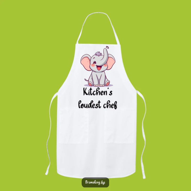Funny Elephant Trumpet Apron: Cook Up Fun with Theatrical Joy in the Kitchen