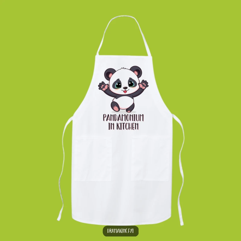 Funny Panda Cub Apron - Hilarious Dramatic Pose Chef Wear for Playful Cooks