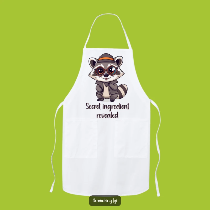 Funny Raccoon Detective Apron: Investigate Your Kitchen, Great Funny Gift