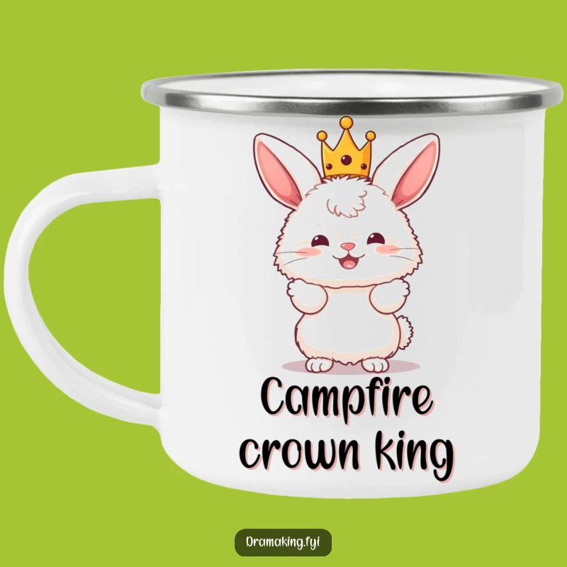 Funny Bunny King Camping Mug - Durable Fluffy Character for Royal Outdoor Adventures