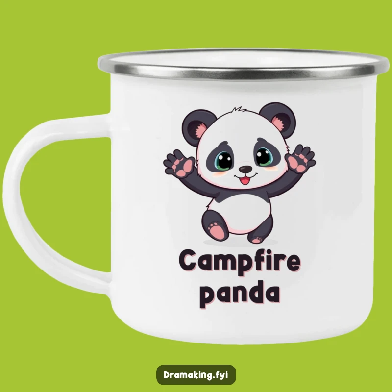 Funny Panda Cub Camping Mug - Hilarious Dramatic Pose Drinkware for Outdoor Playfulness