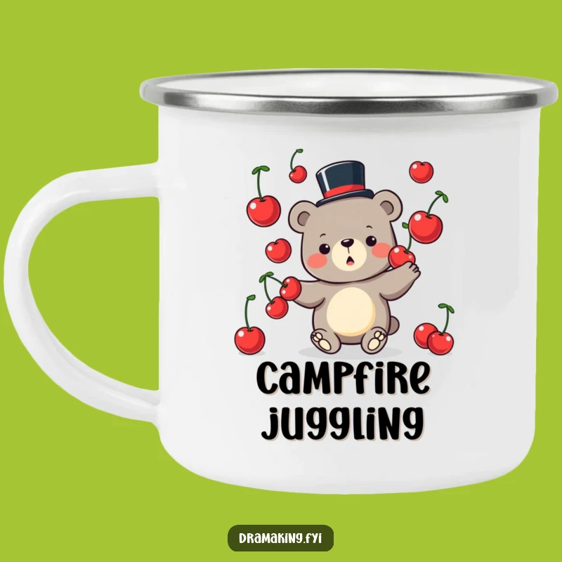 Funny Bear Juggling Camping Mug: Whimsical Adventures with Top Hat Humor