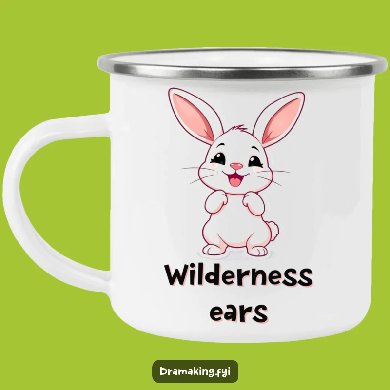 Funny Dramatic Rabbit Camping Mug - Hilarious Long-Eared Pose Drinkware for Outdoors