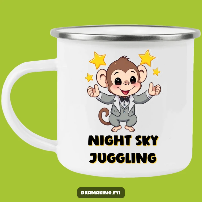 Funny Monkey Tuxedo Camping Mug: Adventure Ready & Hilarious, Perfect Funny Gift!