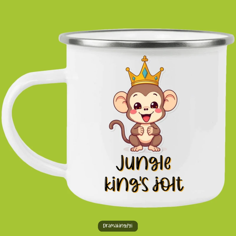 Funny Monkey King Campfire Mug: Durable & Humorous Royal Design