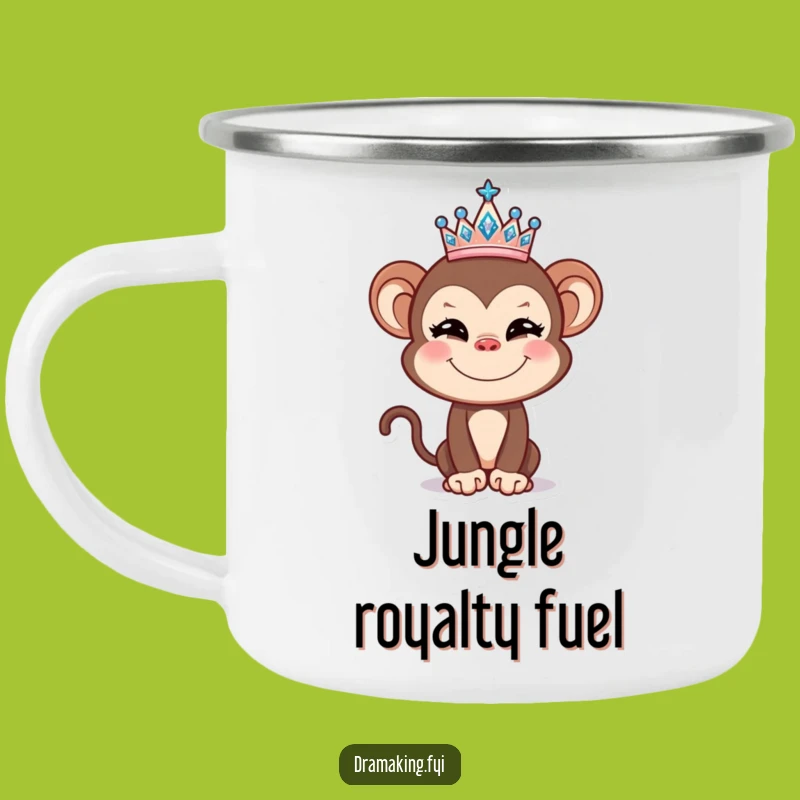Funny Monkey Tiara Camping Mug: Your Hilarious Companion for Outdoor Adventures