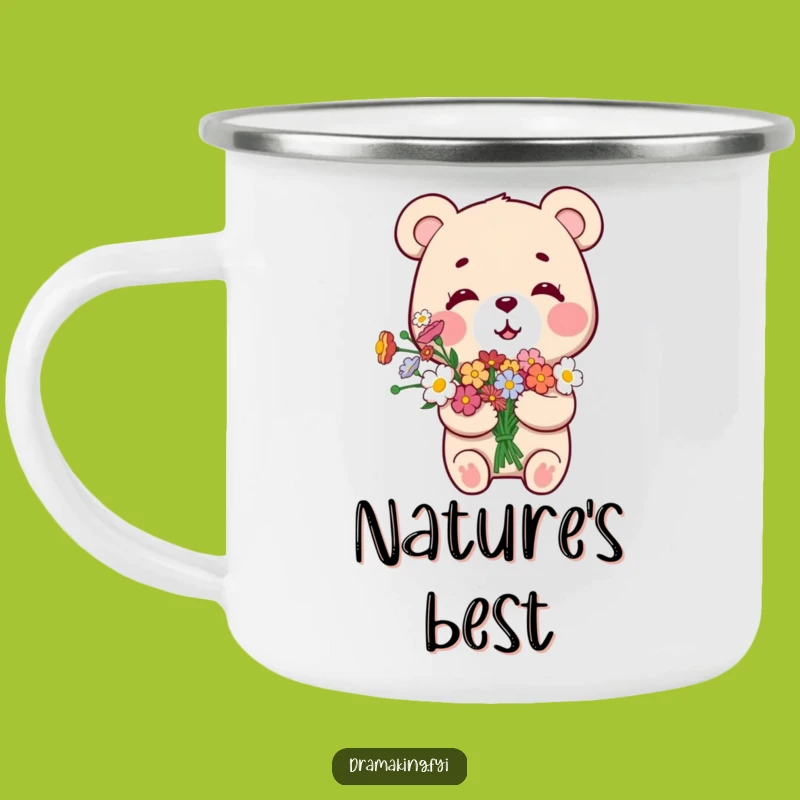 Funny Smug Bear Camping Mug: Celebrate Outdoors with Bouquet Bear
