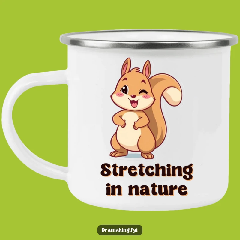 Funny Squirrel Pose Camping Mug: Cheerful Rodent Outdoor Dramatic Gift