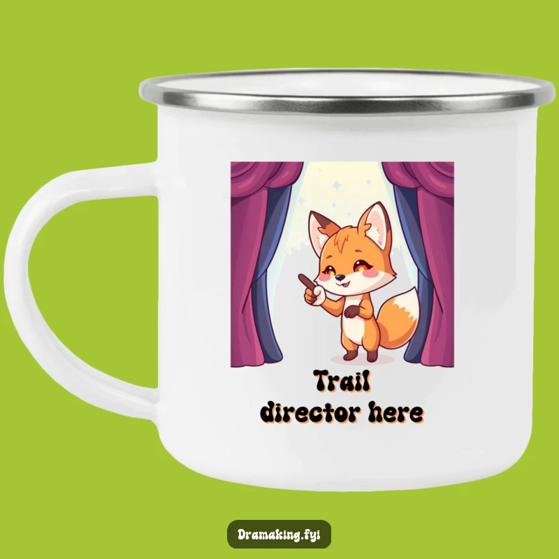Funny Fox Stage Director Camping Mug: Direct Your Adventures with Funny Flair!