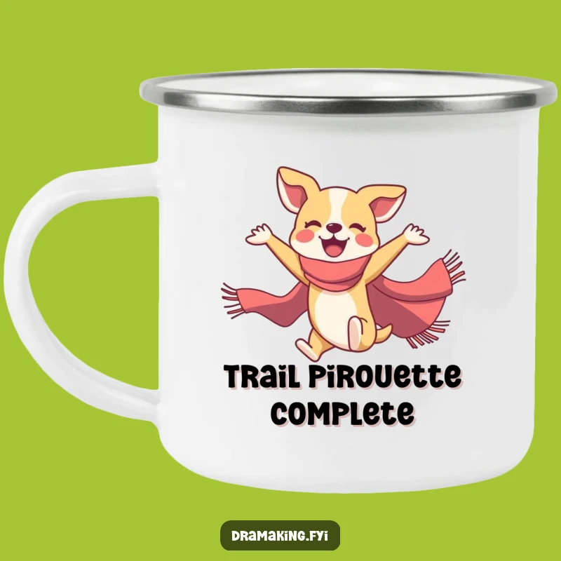 Funny Dog Ballet Camping Mug: Adventure Fuel with Joyful Pooch, Outdoor Gift