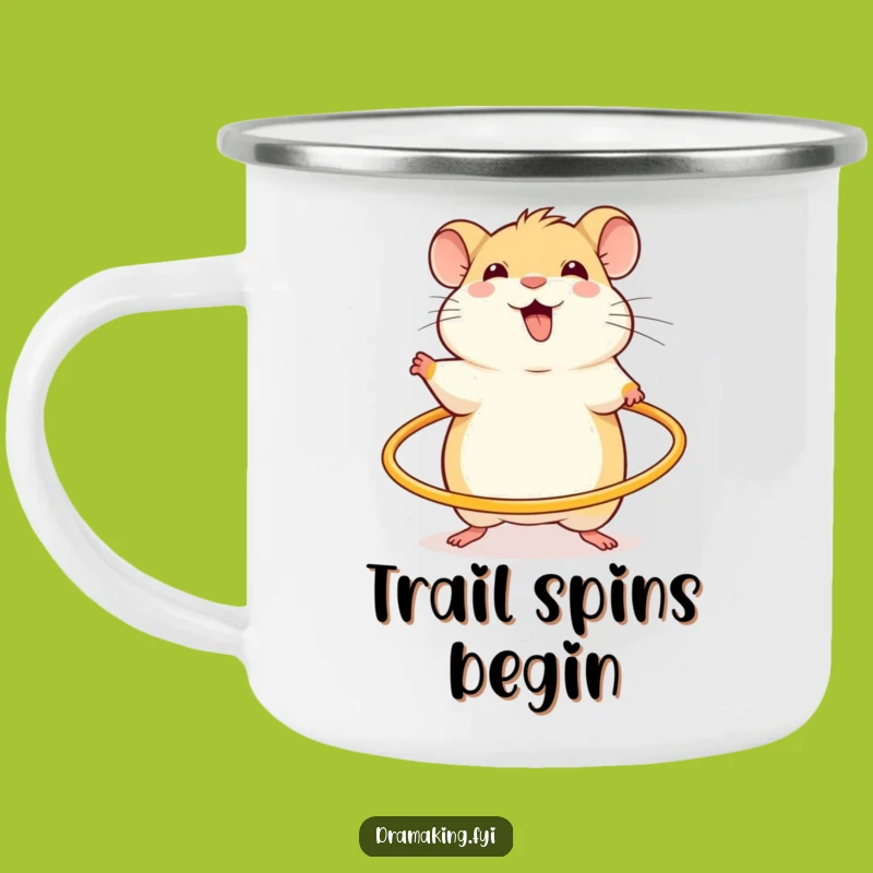 Funny Hamster Hula Hoop Camping Mug: Adventure with Energy