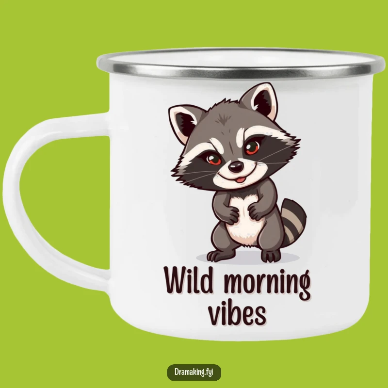 Funny Raccoon Camping Mug: Dramatic Pose, Sly Smile, Rugged & Hilarious Gift