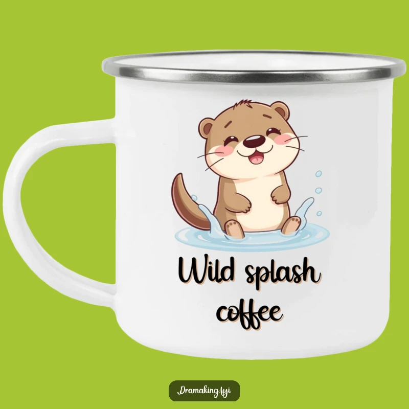 Funny Otter Splash Camping Mug: Joyful Outdoor Companion for Splashy Adventures!