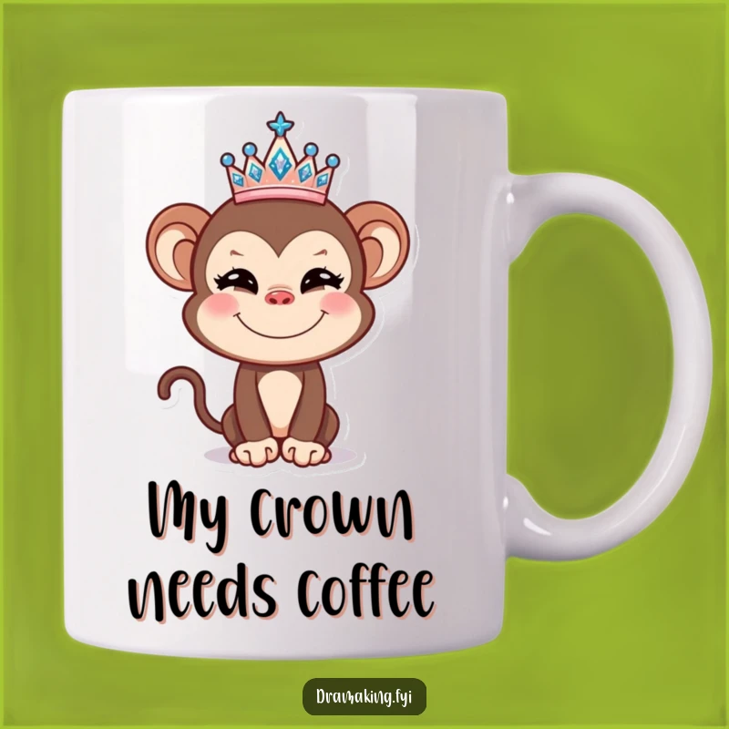 Funny Monkey Tiara Mug: A Hilarious Gift for Girly Girls and Pranksters Alike