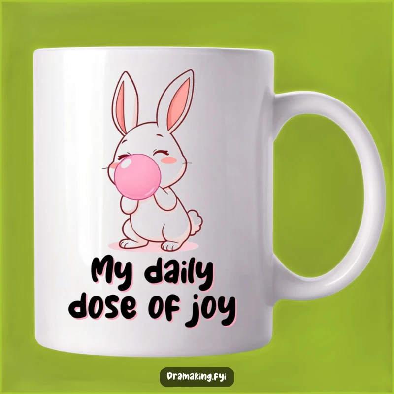 Funny Rabbit Blowing Bubblegum Mug - The Perfect Cheerful Gift for Rabbit Lovers