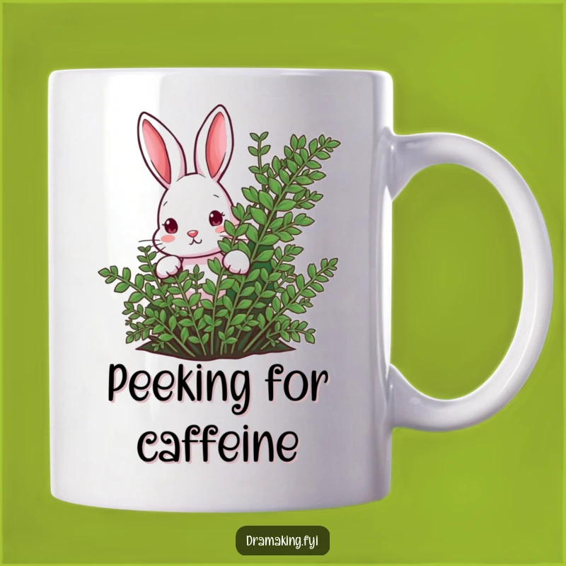 Funny Rabbit Fern Mug: Curious & Peek-a-Boo Gift for Nature Lovers!