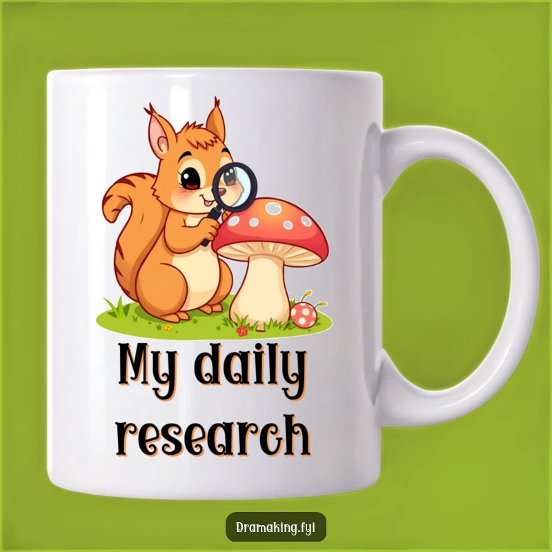 Funny Squirrel Mushroom Mug: Curious Explorer Gift for Nature Lovers!