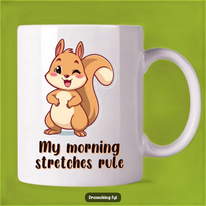 Funny Squirrel Pose Mug: Cheerful Rodent Dramatic Action Gift for Fans