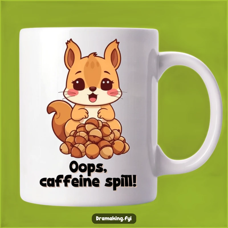 Funny Surprised Squirrel Mug: Dropping Acorns in Funny Shock!