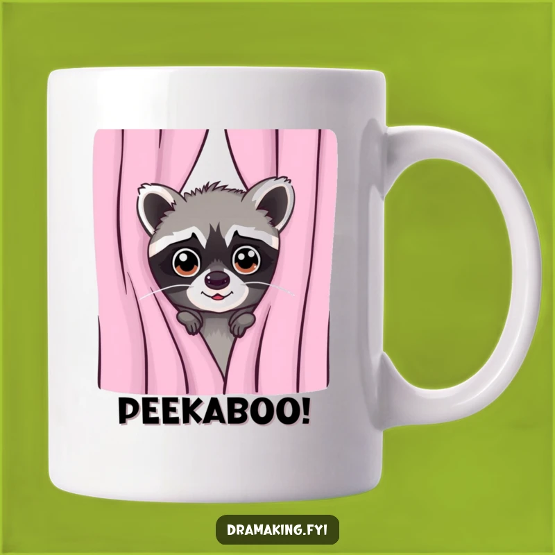 Funny Mischievous Raccoon Mug: Peek-a-Boo Surprise Gift for Sneaky Friends