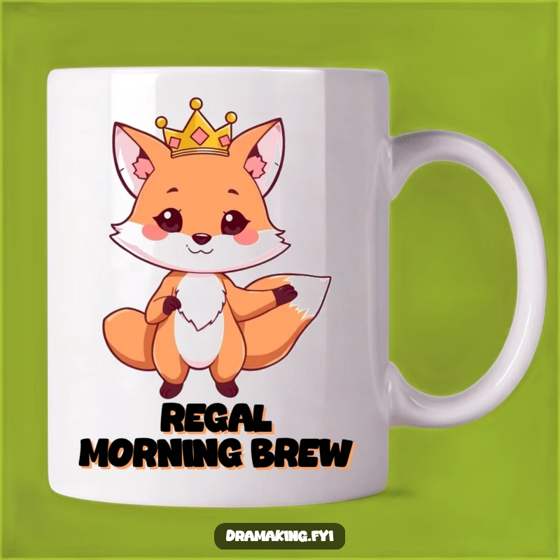 Funny Fox King Mug: Royal Character Pose, Majestic & Hilarious Gift Idea!