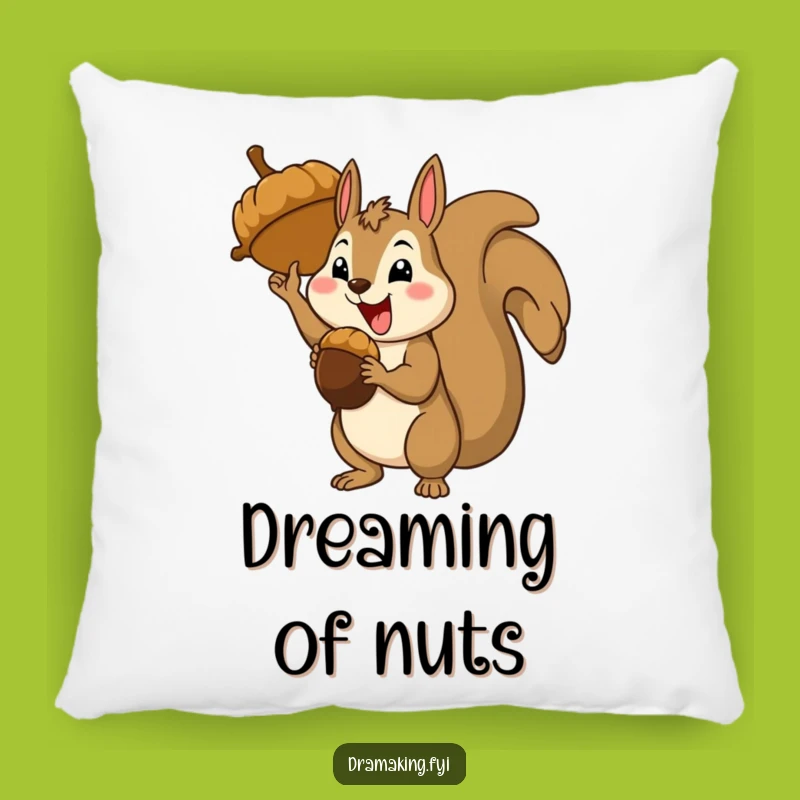 Funny Squirrel Acorn Pillow - Cozy Comfort with Theatrical Victory Flair