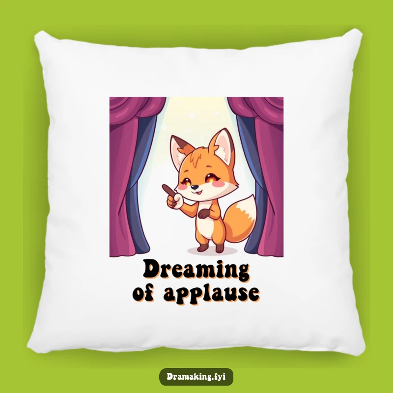 Funny Fox Stage Director Pillow: Cozy Up to Funny, Theatrical Comfort!