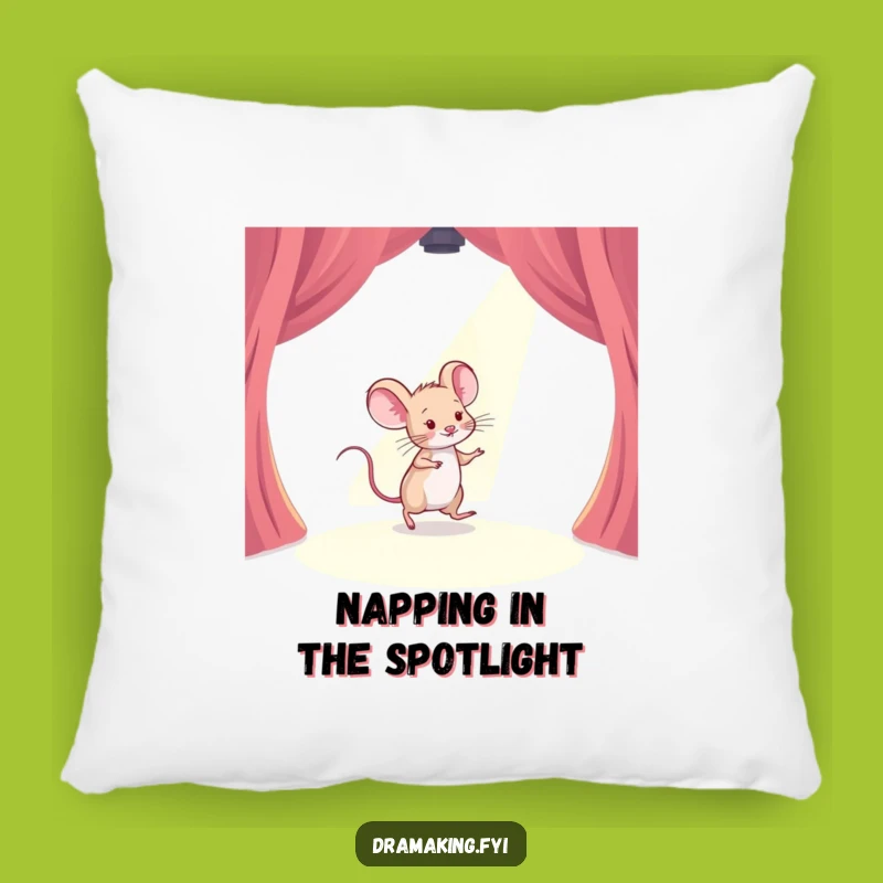 Funny Mouse Stage Pillow: Timid Performer Cozy Spotlight Accent Gift