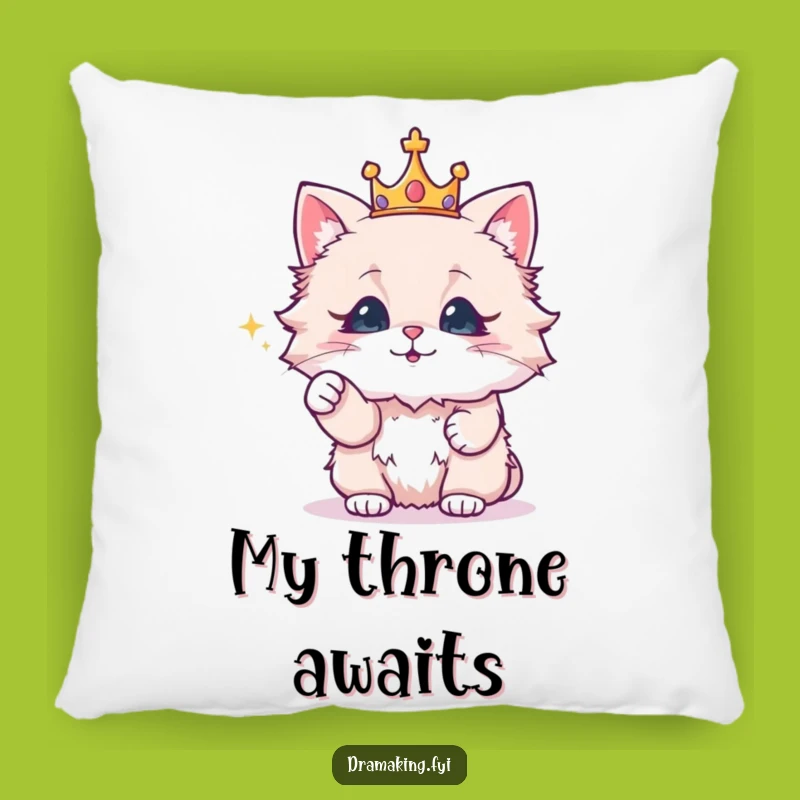 Funny Royal Cat Crown Pillow: Comfort Fit for a King