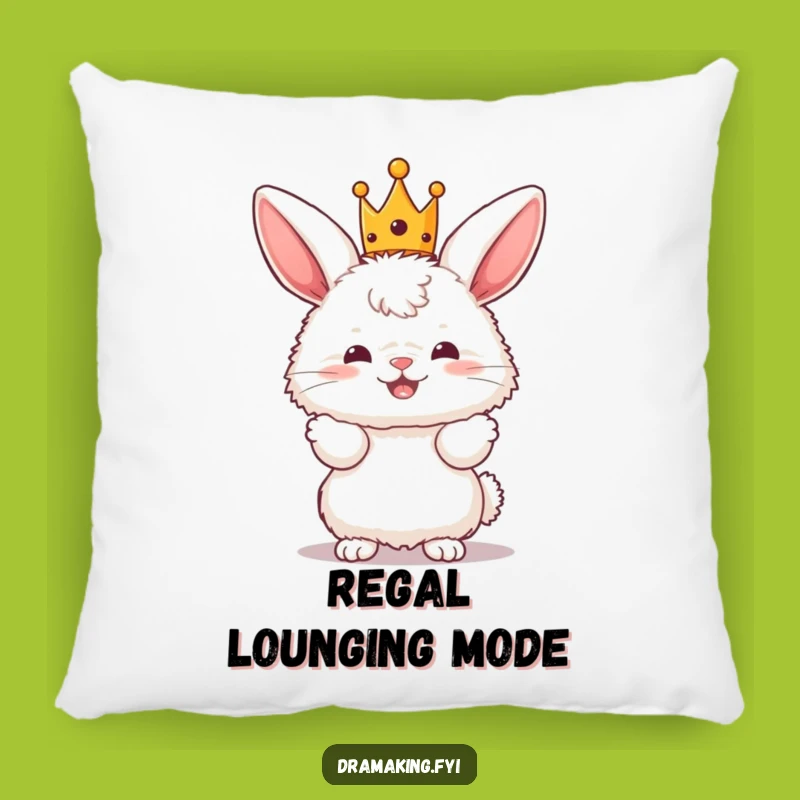 Funny Bunny King Pillow - Soft Fluffy Character for Cozy, Humorous Comfort