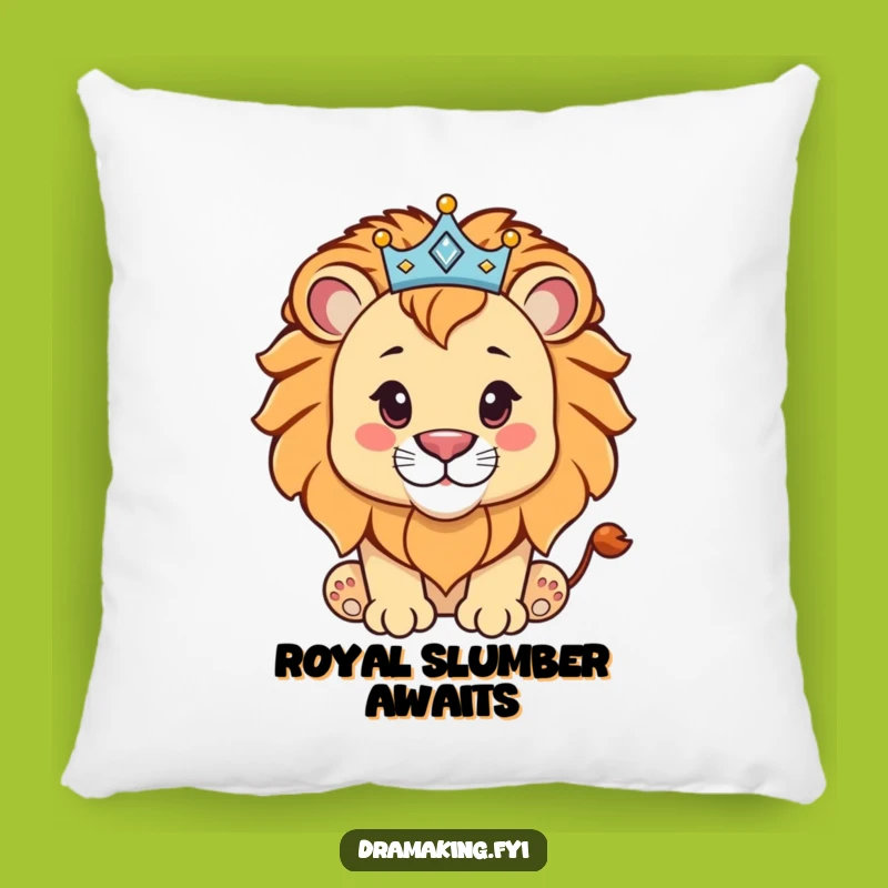 Funny Lion Cub Crown Pillow: Sparkly & Cozy Gift for a Royal Touch!