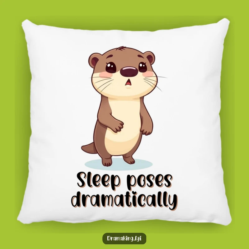 Funny Otter Pose Pillow: Add Comfort and Amusemnet with this Comedic Animal Accent
