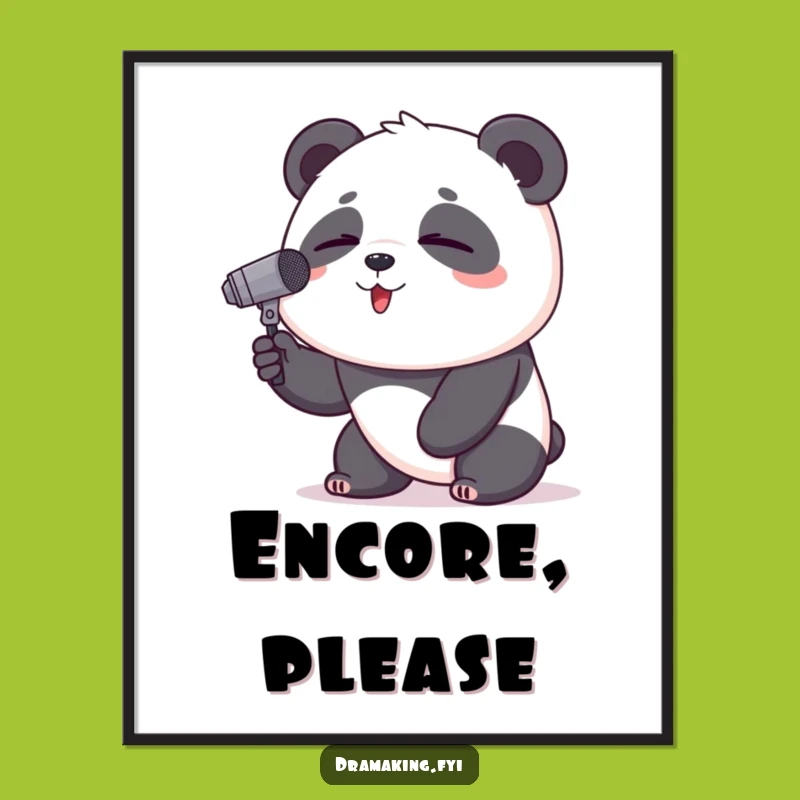 Funny Panda Singing Digital Art: Bring Hilarious Musical Vibes Home