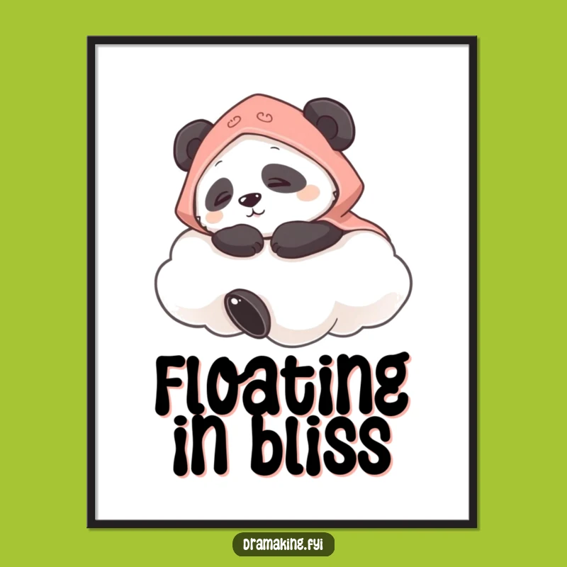 Funny Panda Cloud Digital Art: Hilarious Dreamy Decor, Perfect Funny Gift!