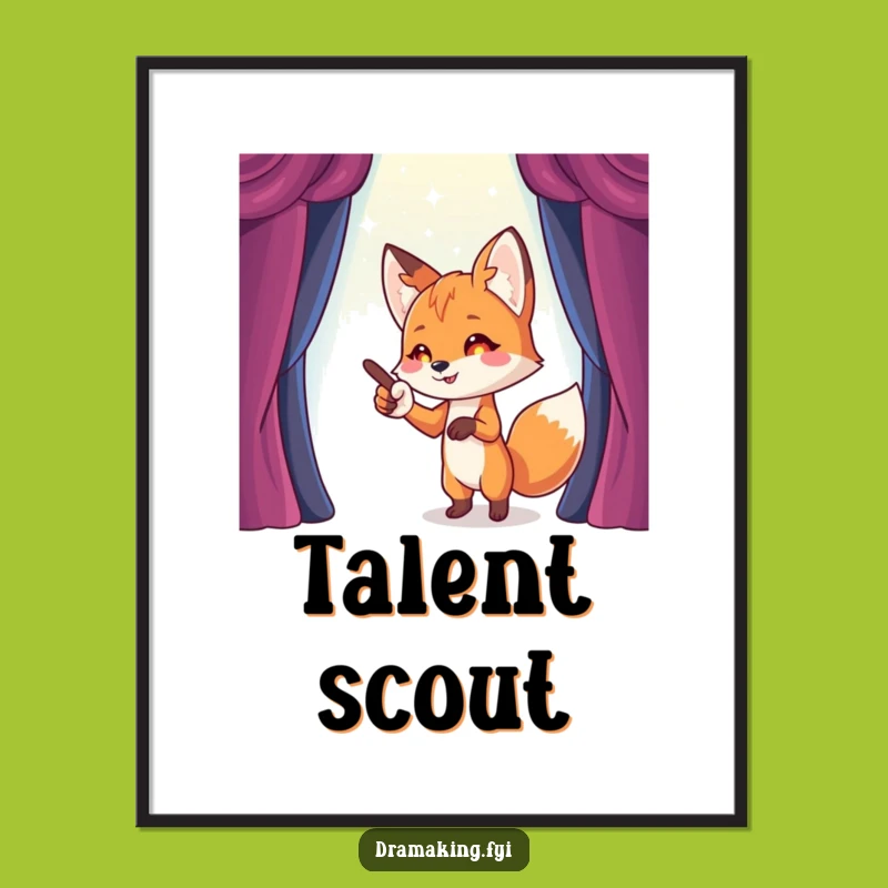 Funny Fox Stage Director Digital Art: Direct Your Decor with Funny Flair!