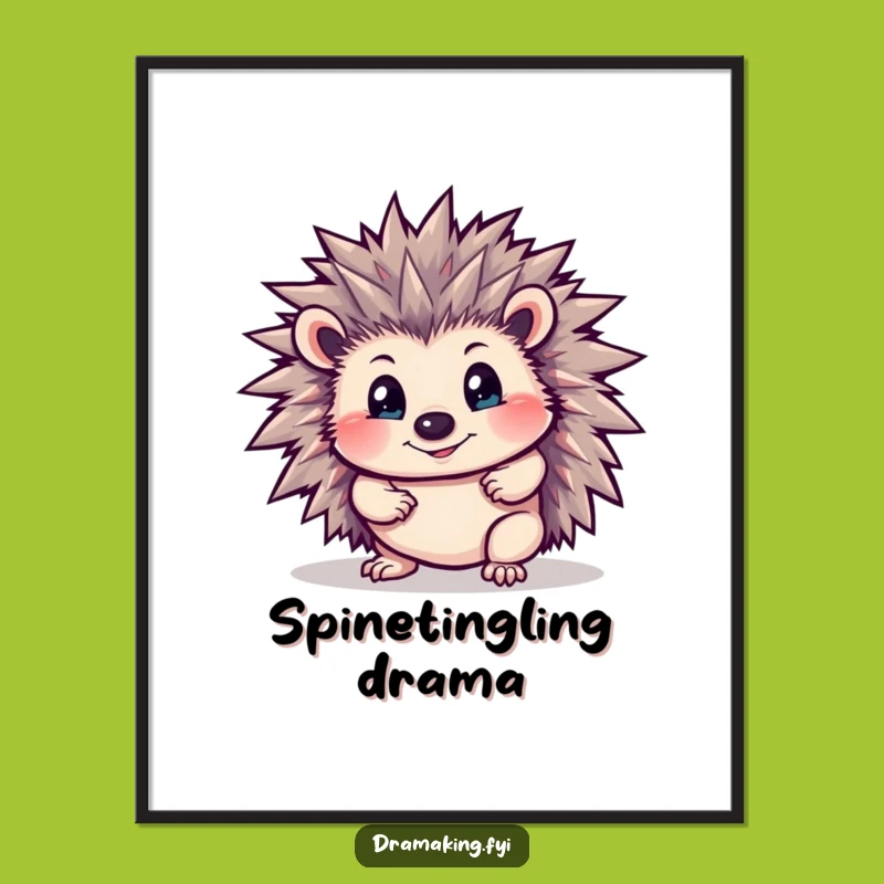 Funny Hedgehog Pose Digital Art: Instant Fierceness with this Comedic Animal Character Download