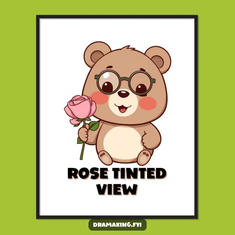 Funny Bear Monocle Digital Art - Instant Elegant Decor Gift!