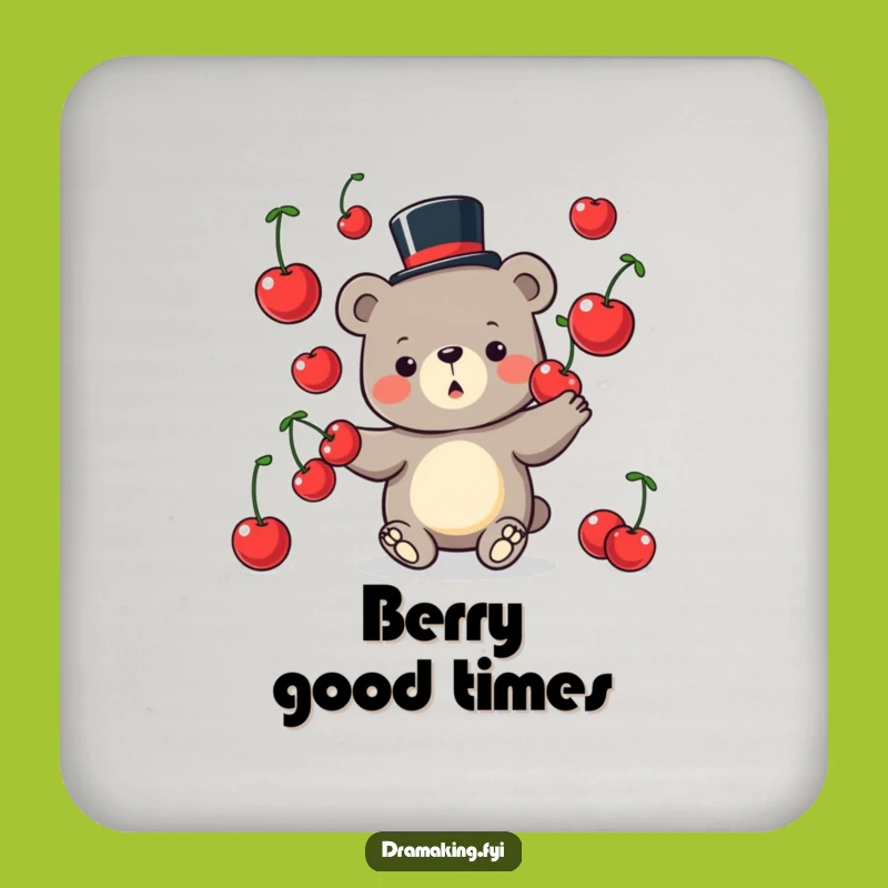 Funny Bear Juggling Drink Coaster: Protect Surfaces with Whimsical Style