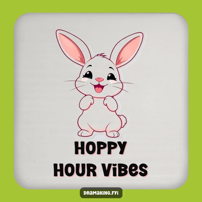 Funny Dramatic Rabbit Coaster - Hilarious Long-Eared Pose Protection for Tables