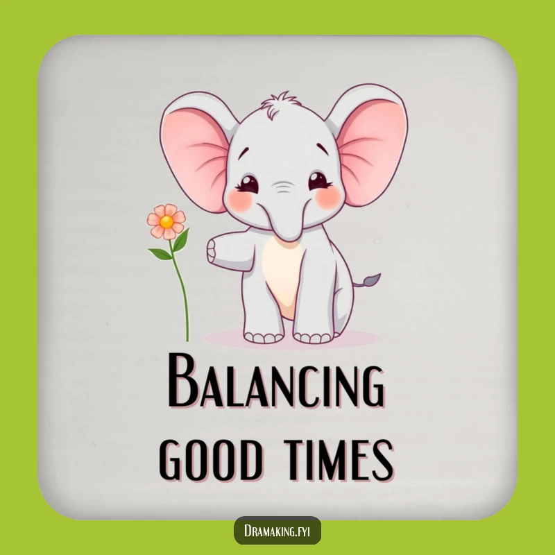 Funny Elephant Calf Balancing Coaster: Protect Surfaces with Charm