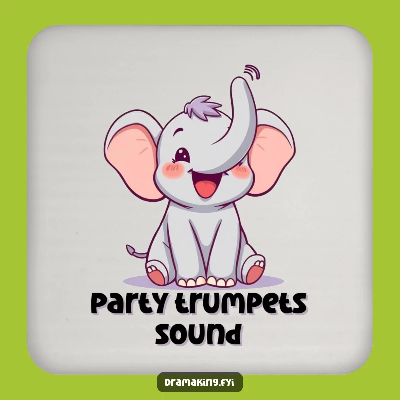 Funny Elephant Trumpet Coasters: Protect Surfaces with Hilarious Joyful Vibes