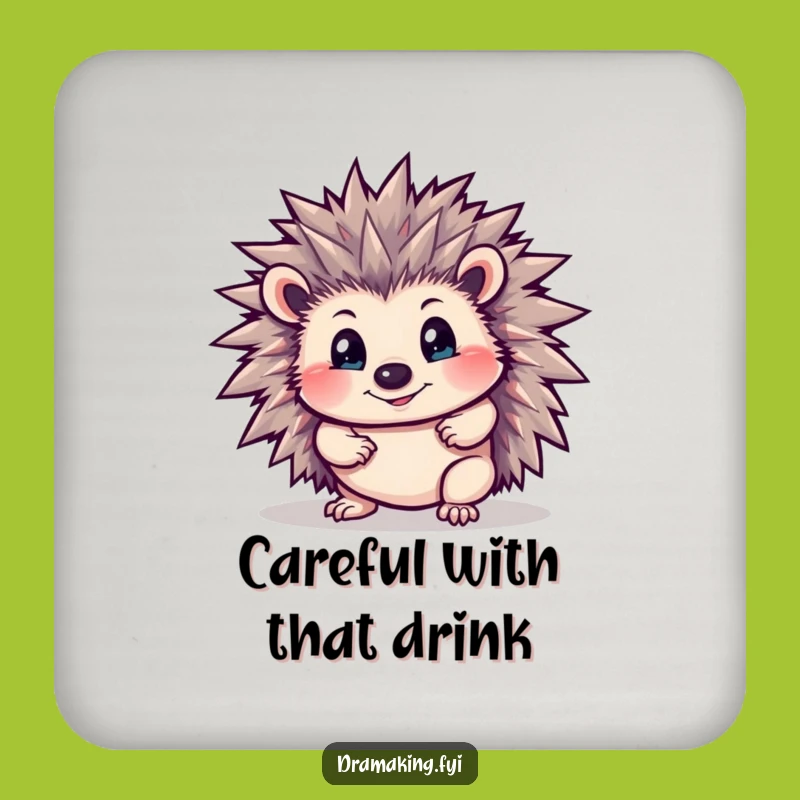 Funny Hedgehog Pose Drink Coaster: Protect Surfaces with this Comedic Animal Art